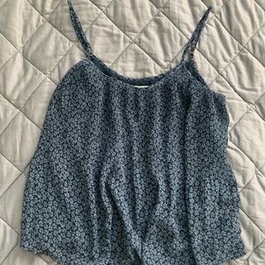 Blue pleated tank top